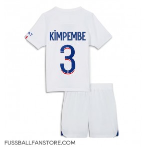 Paris Saint-Germain Presnel Kimpembe #3 Replik Auswärtstrikot Kinder 2023-24 Kurzarm (+ Kurze Hosen)